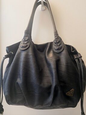 Roxy Black Leather Tote Bag